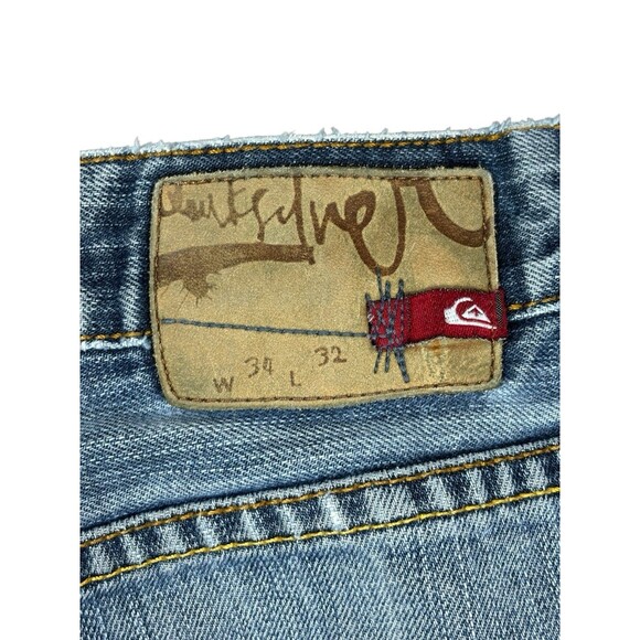 Vintage Quiksilver QuikJean Men’s Relaxed Fit Distressed Jeans 34x32‎ Y2K Skater - Picture 9 of 13